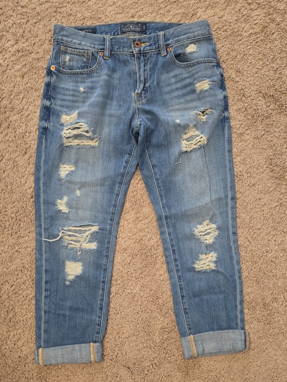 Lucky Brand Distressed Sienna Cigarette Style.